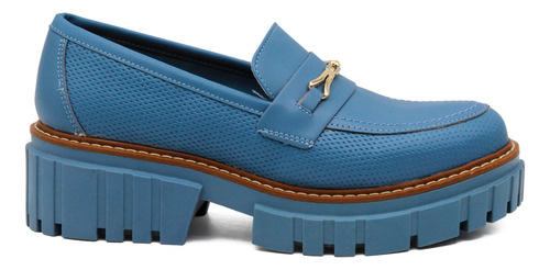 Mocasin Mujer Lug Sole Loafers Chunky Andrea Original Azul