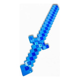 Brinquedo Espada Pixel Minecraft 58cm Som E Luz - Azul Nº13