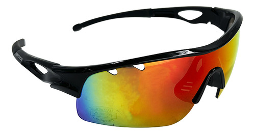 Gafas Ciclismo Y Running Venzo Con Filtro Uv Negro Rojo