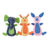 Kit 3x Juguetes Peluches Suaves Sonajeros Para Mascotas