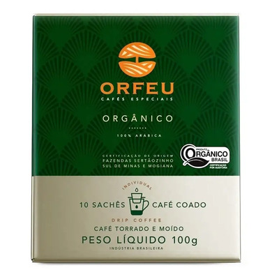 Café Drip Coffee Orfeu Orgânico 10 Sachês 100% Arábica | MercadoLivre