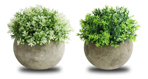 2 Plantas Artificiales Macetas Decorativas Bonsai Hogar