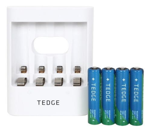  4 Pilas Aaa Recargables + Cargador Usb Tedge 