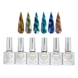 Coleccion Cat Eye 6 Pzas Gel Ojo Gato , Uñas , Wapizima