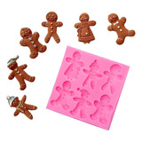 Molde Silicona Muñeco Jengibre Navidad Fondant Porcelana Fri