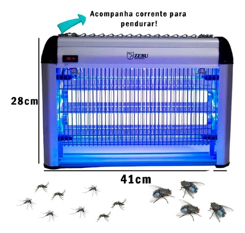 Armadilha Elétrica Mata Moscas Insetos Mosquitos Pernilongos