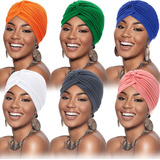 6 Turbantes Para Mujer, Plisado, Para La Cabeza