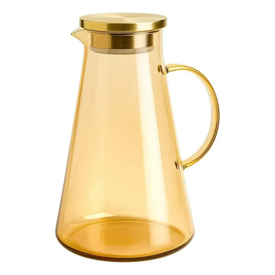 Jarra De Vidro Borossilicato Com Tampa De Inox 1,8 Litros Cor Ambar | Frete grátis