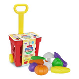 Carrinho Supermercado Brinquedo Compras Infantil + Legumes