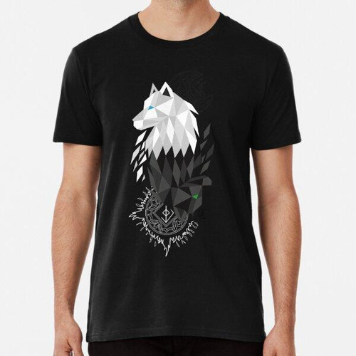 Remera Lobos Vikingos - Sköll & Hati Geometric Algodon Premi