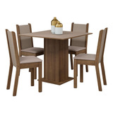 Juego Comedor Mesa Tablero Madera 4 Sillas Briana Madesa M/c