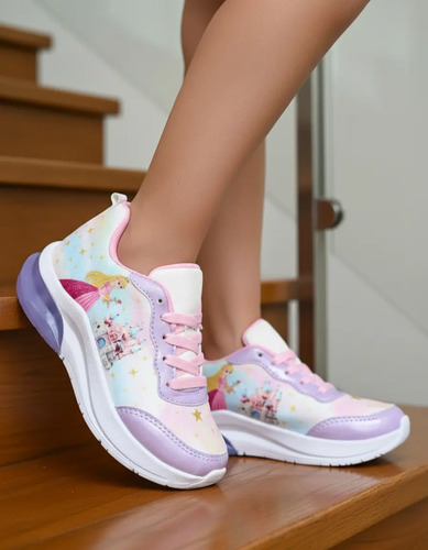 Tenis Princesa Niña Lila Luces Castillos Comodo