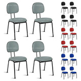 Kit 04 Cadeiras De Escritório Secretária Fixa Pé Palito Rcp