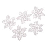 5 Piezas De Etiquetas Bordadas Blancas Con Parches De Flores