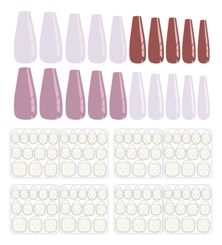 80 Uñas Postizas Press On Con Adhesivos