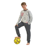 Pijama Niño Soccer Algodon Lencatex T.4-8 Art 24911c