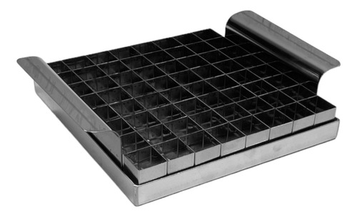 Forma De Brownie 21x21x2 Com Cortador 2,4x2,4 C/64 Inox