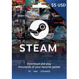 Tarjeta De Regalo Steam 5 Usd - Saldo Steam - A G S