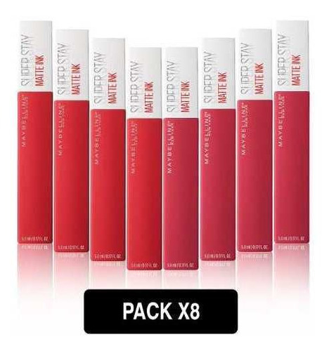 Pack 8 Labiales Favoritos Maybelline Superstay Matte Ink 