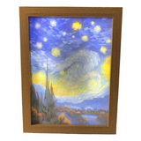 Arte De Van Gogh Cuadro Decorativo ,marco, Led Para Mesa
