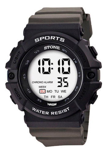 Reloj Stone Digital Hombre Malla Caucho Sumergible Garantia