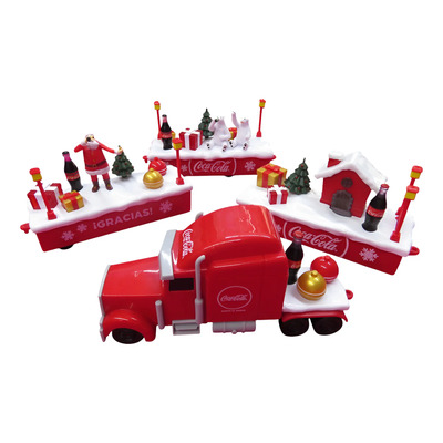 Caravana Coca Cola Oso Trailer Y 3 Remolques Set Oso Rojo