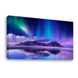 Cuadro Decorativo Canvas Aurora Polar Reflejadas En Lago