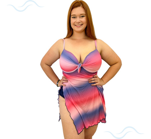 Maiô Saia Emputida Saída Vestido Praia Plus Size