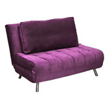 Futon Mónaco Morado 2 Cuerpos, Extensión 1½plaza