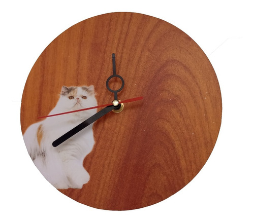 Reloj De Pared En Madera Diseño Vintage Gato