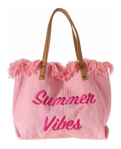 Bolso Tote Grande Playa Con Borlas Para Vacaciones / Compras