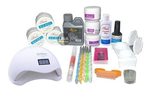 Kit De Manicure Uñas Acrilicas Y Gel Completo + Lampara Sun5