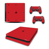 Skin Personalizado Para Ps4 Slim Color Rojo (0234)