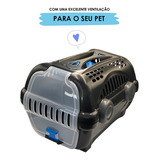 Caixa De Transporte Luxo N 2 Cão Gato Furacão Pet Cor Preto E Azul