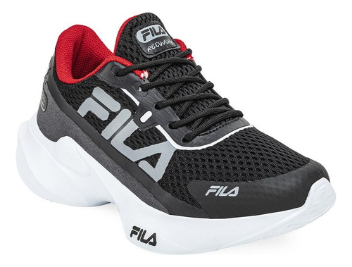 Zapatillas Fila Recovery Niños Negro Rojo - Onda Sports