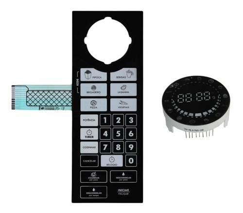 Kit Membrana Adesivo + Display Azul Microondas Philco Pme31