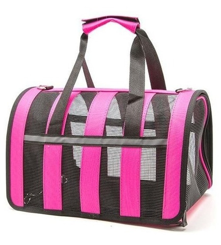 Bolsa Mala Transporte Pet Cães Gatos Avião Carro 12kg G Rosa