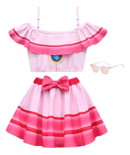 Traje Baño Peach Princess Disfraces Para Niñas Verano