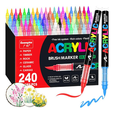 Marcadores De Pintura Acrílica, 240 Colores Con Sistema | Envío gratis