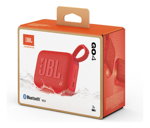 Caixa De Som Jbl Go4 Ipx7 Bluetooth Vermelha 7 Horas