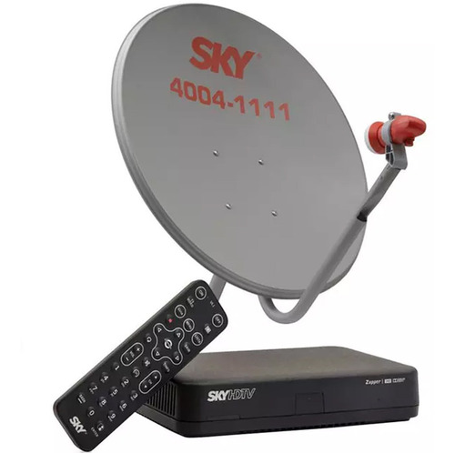 Antena + Receptor Sky Confort Sh01 Hd Usb 60cm