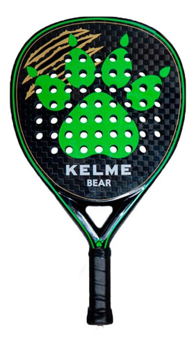 Paleta Padel Pala Kelme Bear Carbono 12k Ultra Grip Color Negro/verde