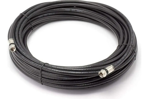 25 Metros De Cable Coaxil Rg-6 Negro Armado Conectores Pren