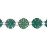 Pulseira De Prata 925 Turquesa Verde Reconstituída Concha