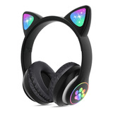 Auriculares Vincha Oreja Gato Luz Led Bluetooth Gatito Gamer