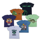 Kit 6 Camisetas De Menino Verão Camisa Infantil Masculina.