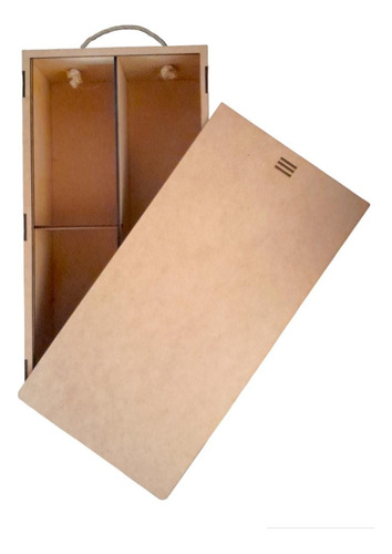 Caja Para Botella Vino 2 Divisiones Mdf 3mm 15 Piezas