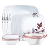 Corelle Hojas De Kioto 16 Piezas, Servicio Para 4, Juego De