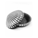 Alhajero Cajita Concha Línea Marina 10x11 Cm Pewter Recuerdo