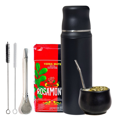 Juego De Mate Kit Vaso Mate Argentino Bombilla Y Limpiador